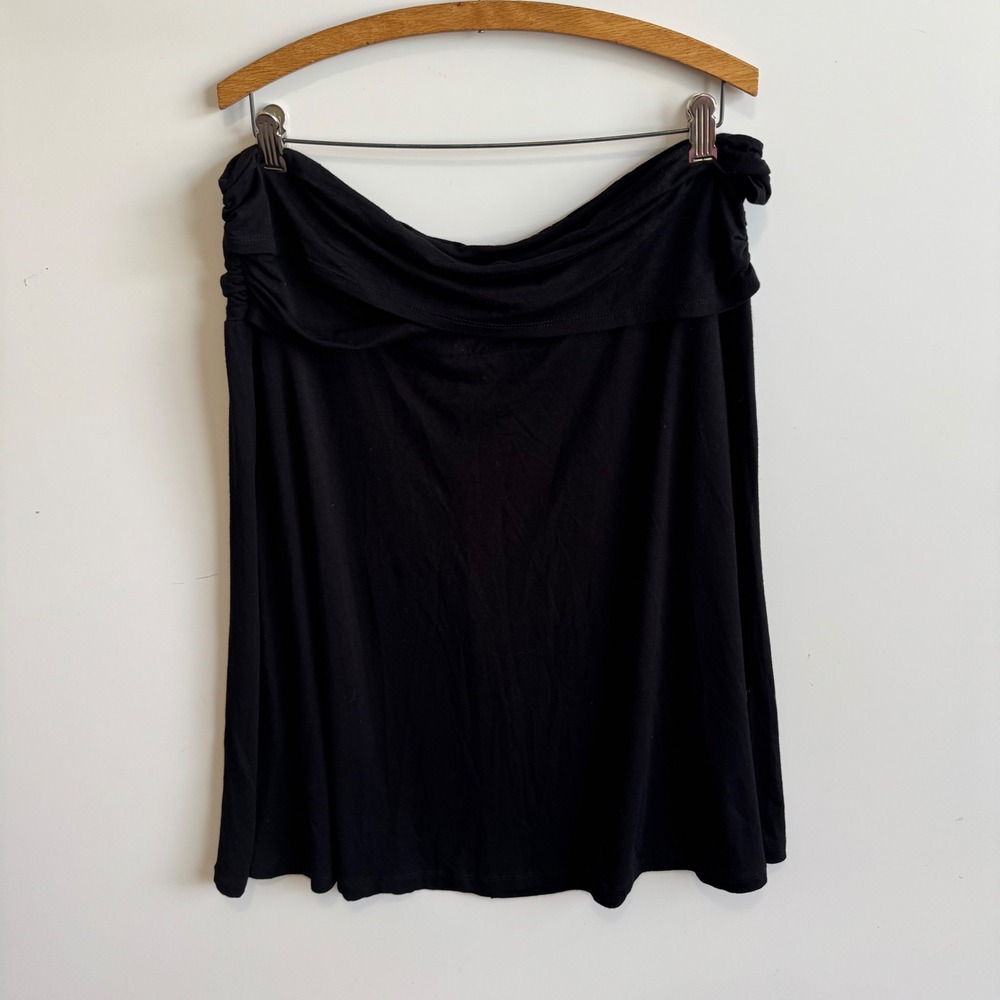 Daisy Fuentes Black Strapless Ruched‎ Mini Skirt Casual Party XL